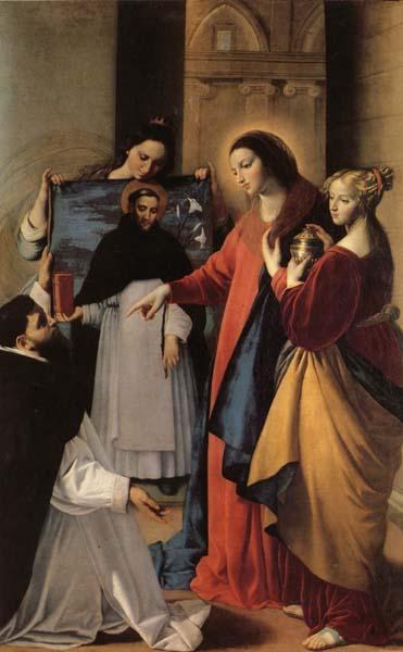 MAINO, Fray Juan Bautista The Virgin,with St.Mary Magdalen and St.Catherine,Appears to a Dominican Monk in Seriano oil painting picture